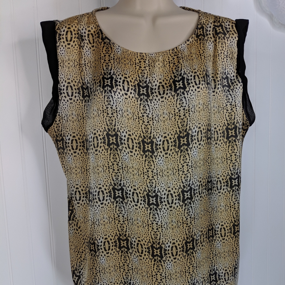Mng By Mango Leopard Print Shell Sz 10 - image 2